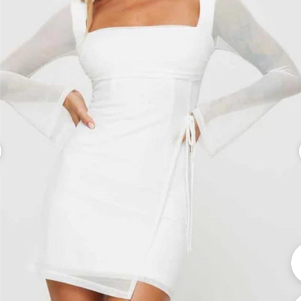 Princess Polly Elegant White Long Sleeve Dress